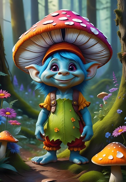 Download free HD stock image of Ai Generated Mushroom Goblin Free ai generated mushroom goblin goblin illustration
