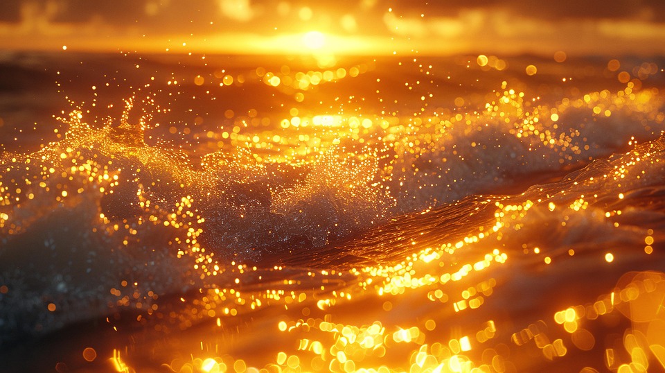 Download Sunset Ocean Golden Royalty Free Stock Illustration Image