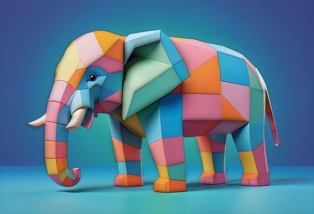 Download free HD stock image of Ai Generated Elephant Free ai generated elephant patchwork illustration