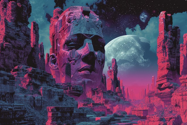 Free night futuristic architecture illustration