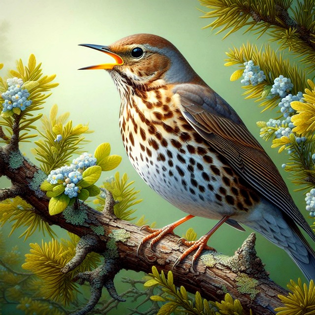 Free wild bird chirping ornithology illustration