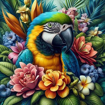 Free Ai Generated Macaw illustration and picture