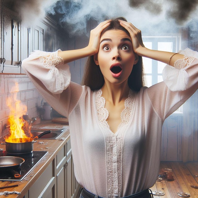 Free woman calls kitchen illustration
