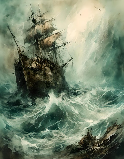 Free ai generated ghost ship ship illustration