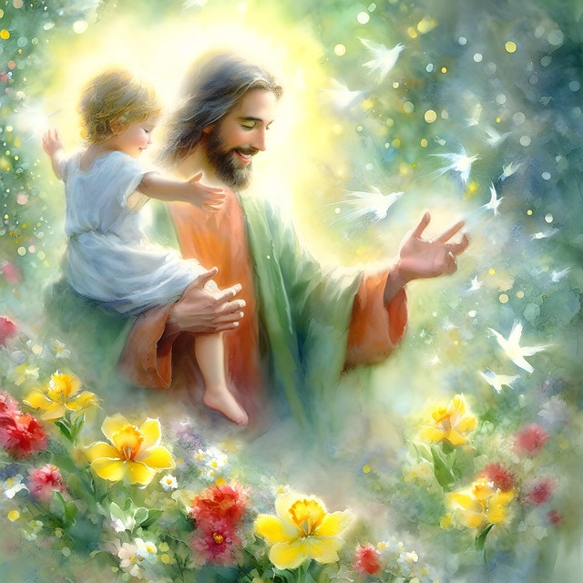 Free ai generated child jesus illustration