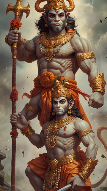 Free hanuman ramayana hindu illustration