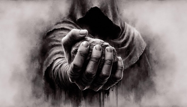 Free ai generated hand stone illustration