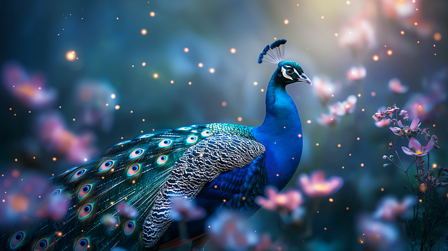 Ai Generiert, Pfau, Vogel, Tier, Federn