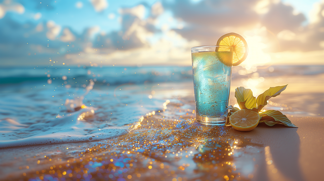 Sommer, Trinken, Funkeln, Zitrone, Obst
