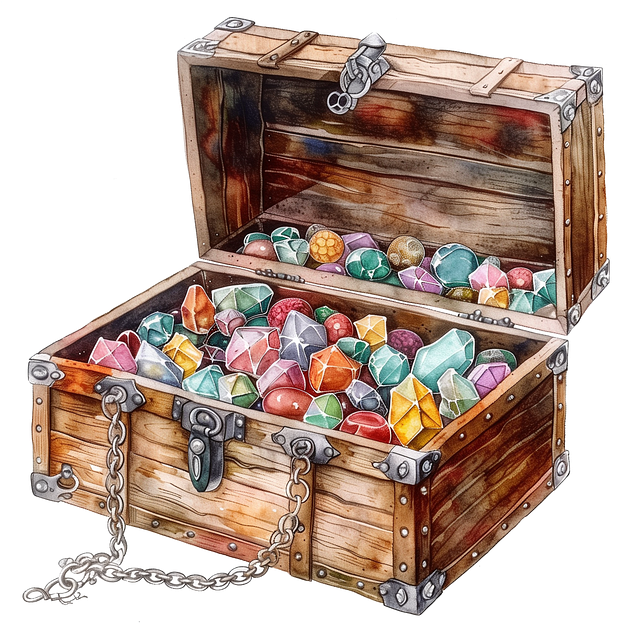 Free ai generated treasure gems illustration