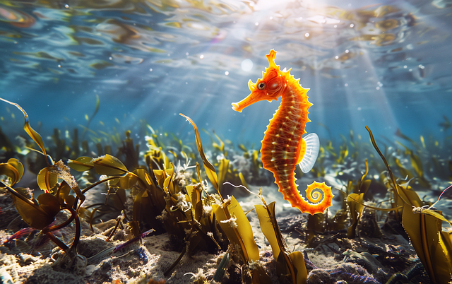 Free ai generated seahorse underwater illustration