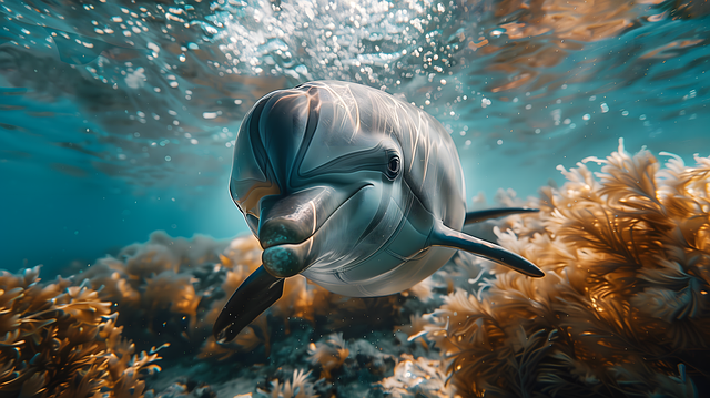 Download free HD stock image of Ai Generated Dolphin Free ai generated dolphin nature illustration