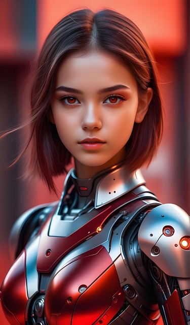 Free girl woman cyborg illustration