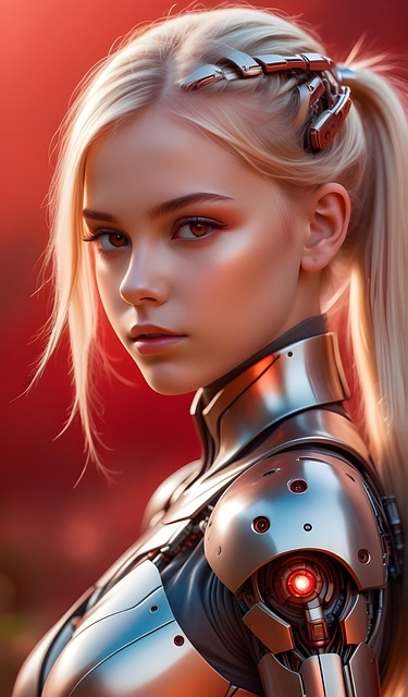 Free girl woman cyborg illustration