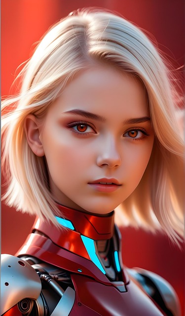 Free girl woman cyborg illustration