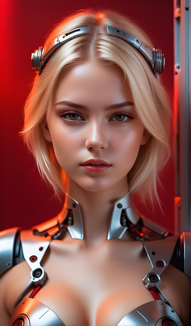 Free girl woman cyborg illustration