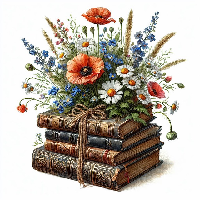 Free Book Floral Background illustration and picture