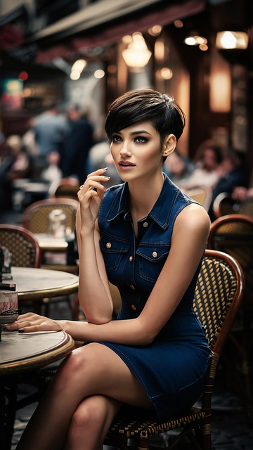 Free ai generated woman short hair illustration