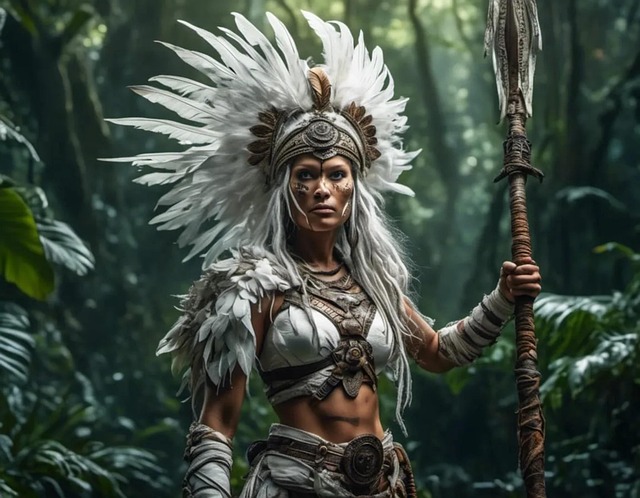 Free ai generated nature warrior illustration