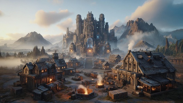 Free ai generated village building illustration