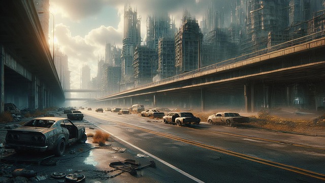 Free ai generated highway cars illustration