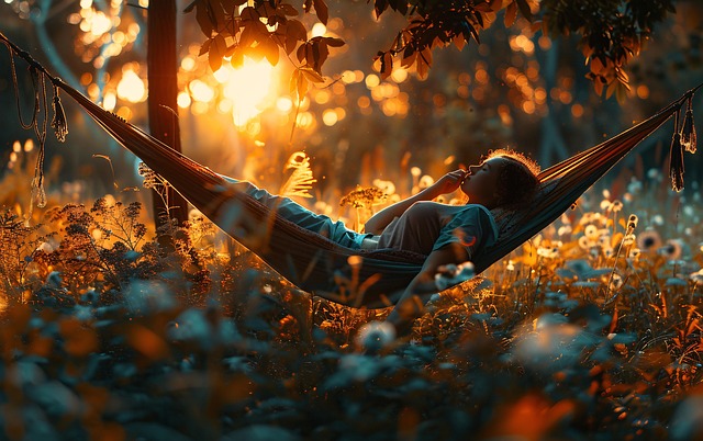 Download free HD stock image of Forest Hammock Free forest hammock relaxation illustration