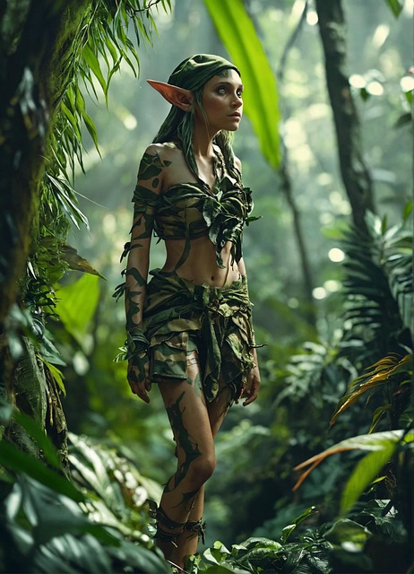 Free ai generated elf forest illustration