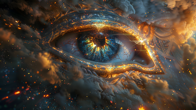 Free eye iris view illustration