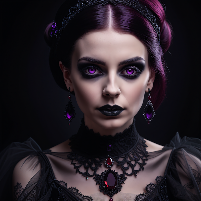 Free woman gothic dress illustration