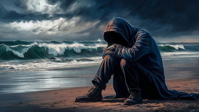 Free beach sea waves illustration