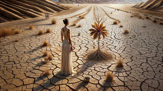 Free woman together apart illustration
