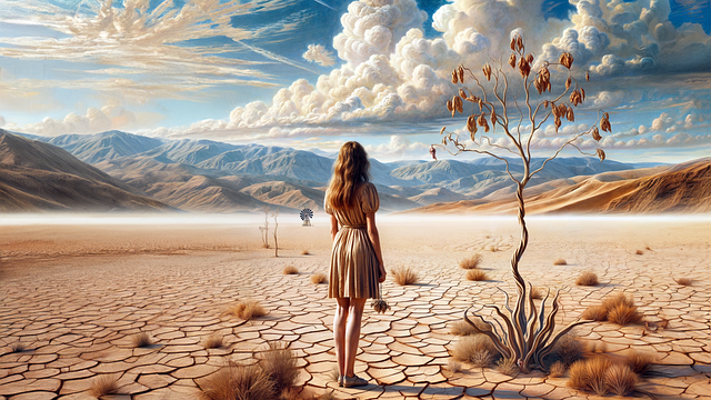 Free woman together apart illustration