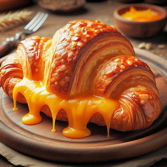 Free food cheese croissant illustration