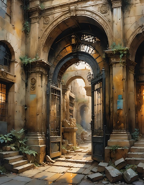 Free ruin ancient times museum illustration