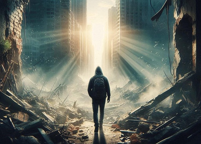 Download free HD stock image of Man Skyscraper Free man skyscraper ruin illustration