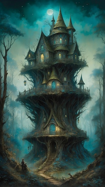 Free painting blue hunted illustration