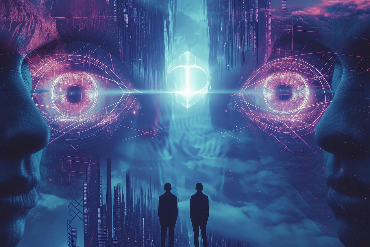 Free technology futuristic blue illustration