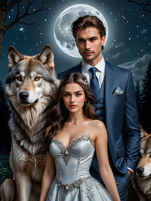 Download free HD stock image of Wolves Moon Free wolves moon man illustration