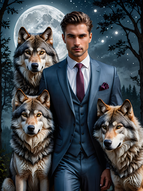 Download free HD stock image of Wolves Moon Free wolves moon man illustration