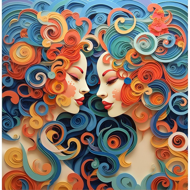 Free ai generated woman cut paper art illustration
