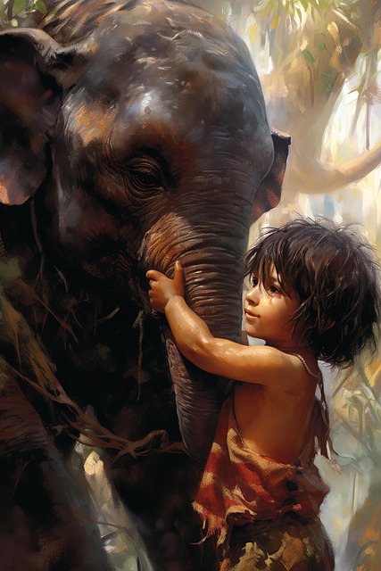 Free ai generated kid elephant illustration