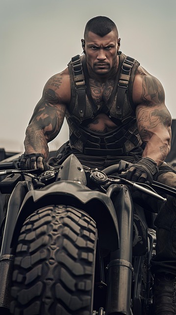 Omul, Strong, Muscular, Motocicletă
