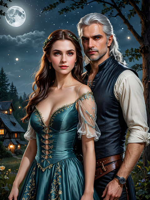 Free witcher woman fantasy illustration