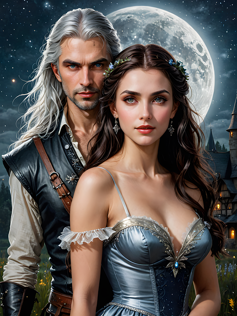 Free witcher woman fantasy illustration