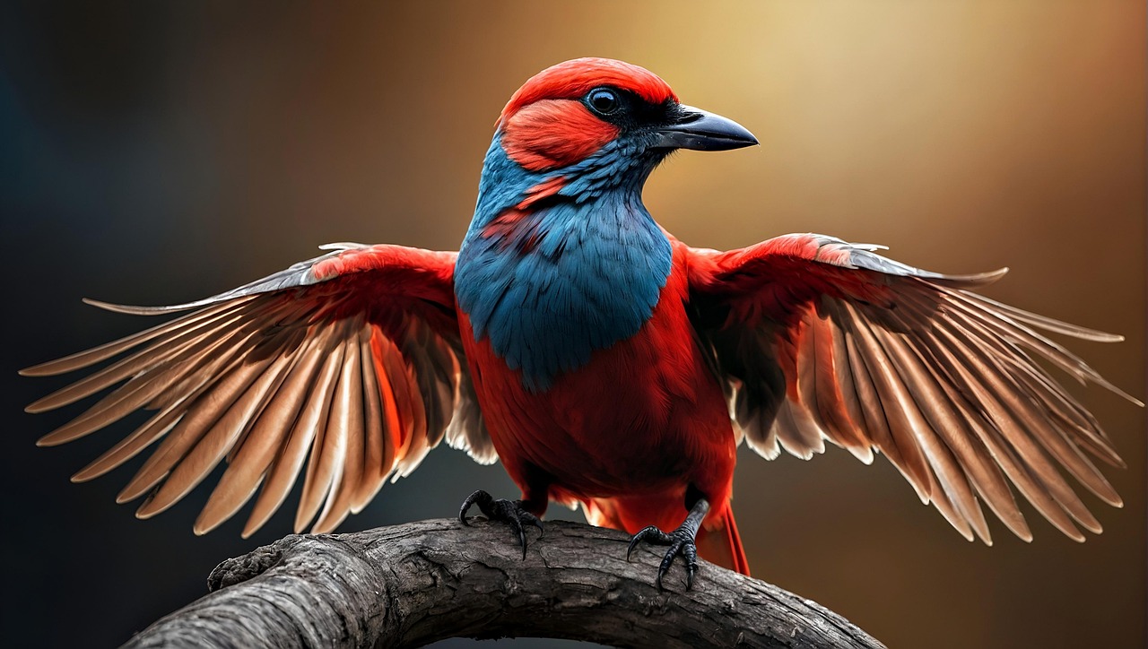 Free bird nature multicoloured illustration