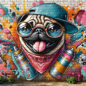 Free Portrait Pug illustration and picture