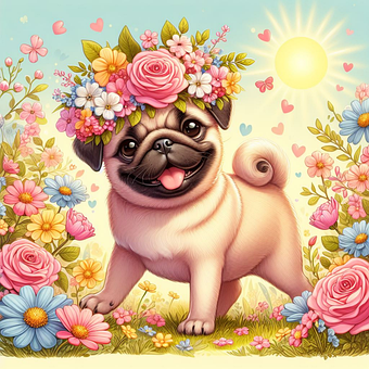 Free Ai Generated Pug illustration and picture