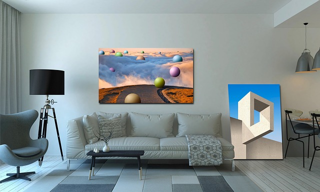 Free living room loft apartment illustration