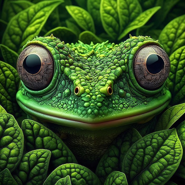 Free ai generated frog green illustration