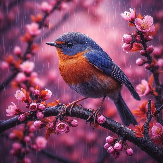Free bird red throat nature illustration